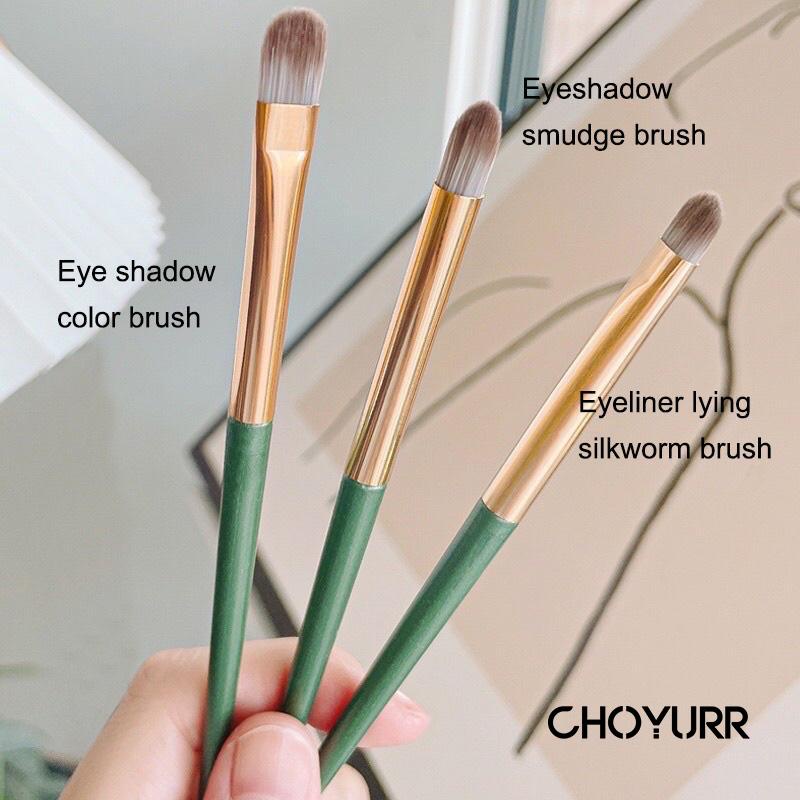 【COD】3 Pcs/ Set Brush Makeup Eyeshadow Bahan Lembut Untuk Pemula Portable Universal Eyeliner Berbaring Ulat Sutra Berbaring Kuas Rias Set Alat Rias-CH