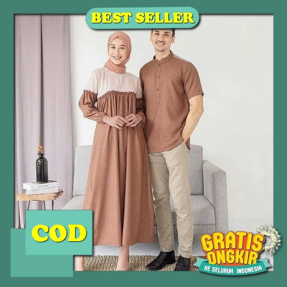 Gamis Couple Keluarga Nibras Terbaru 2023 Baju Sarimbit Cople Keluarga Pasangan Muslim Lebaran Dress