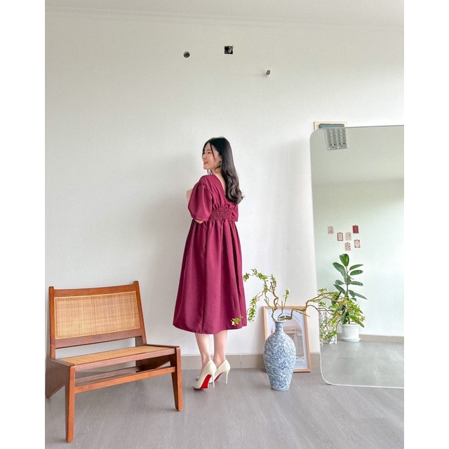 KANON - Tohru Reversible Dress - Dress imlek vintage midi reversible bumil friendly