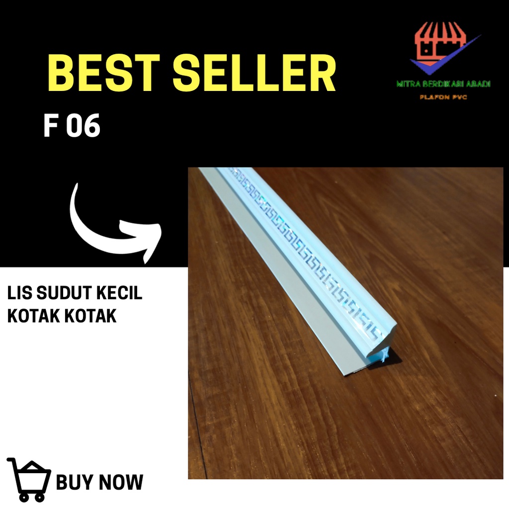 LIS SUDUT Plafon PVC Motif Kotak-Kotak, KUALITAS TERBAIK