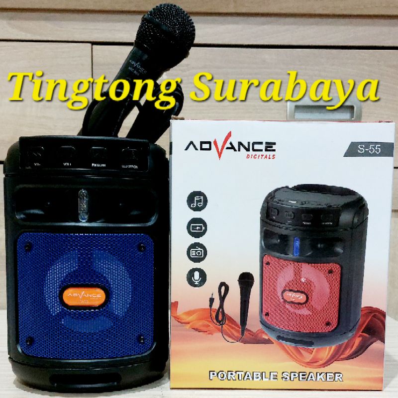 Advance Portable Bluetooth Speaker with microphone Karaoke S55