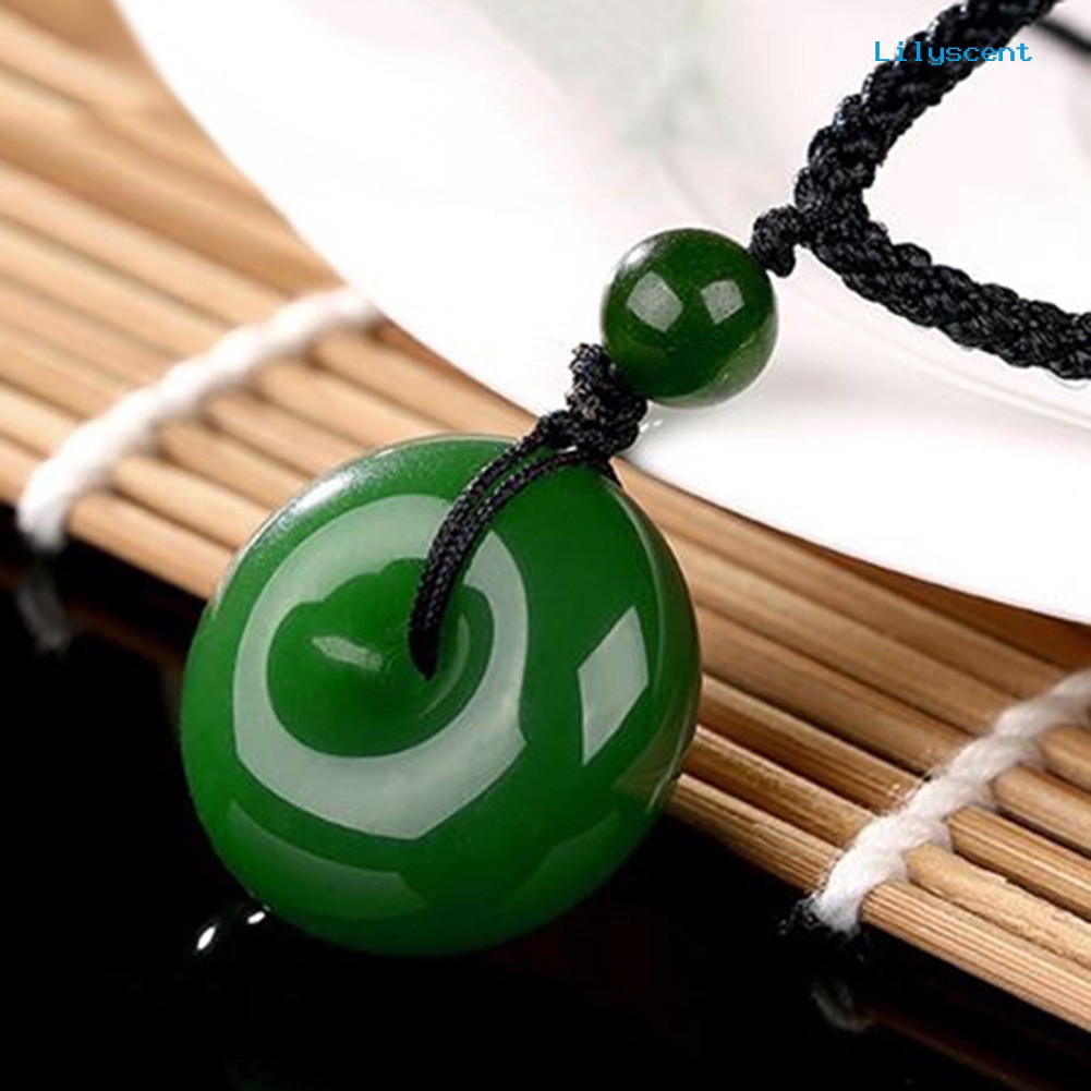 Ls Cina Faux Jade Yongshan Culture Safety Buckle Pendant Kalung Perhiasan Hadiah