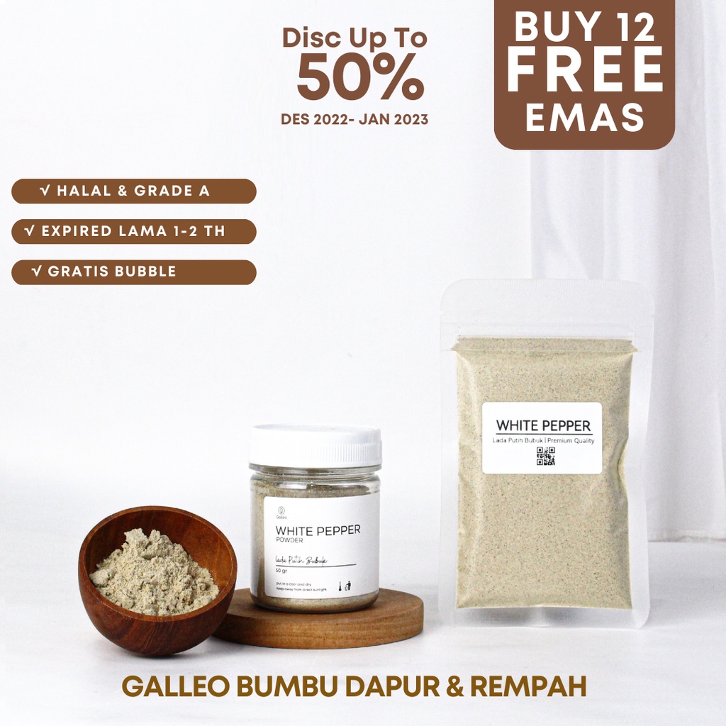 GALLEO -  Lada Putih  Bubuk/ White pepper Premium Quality