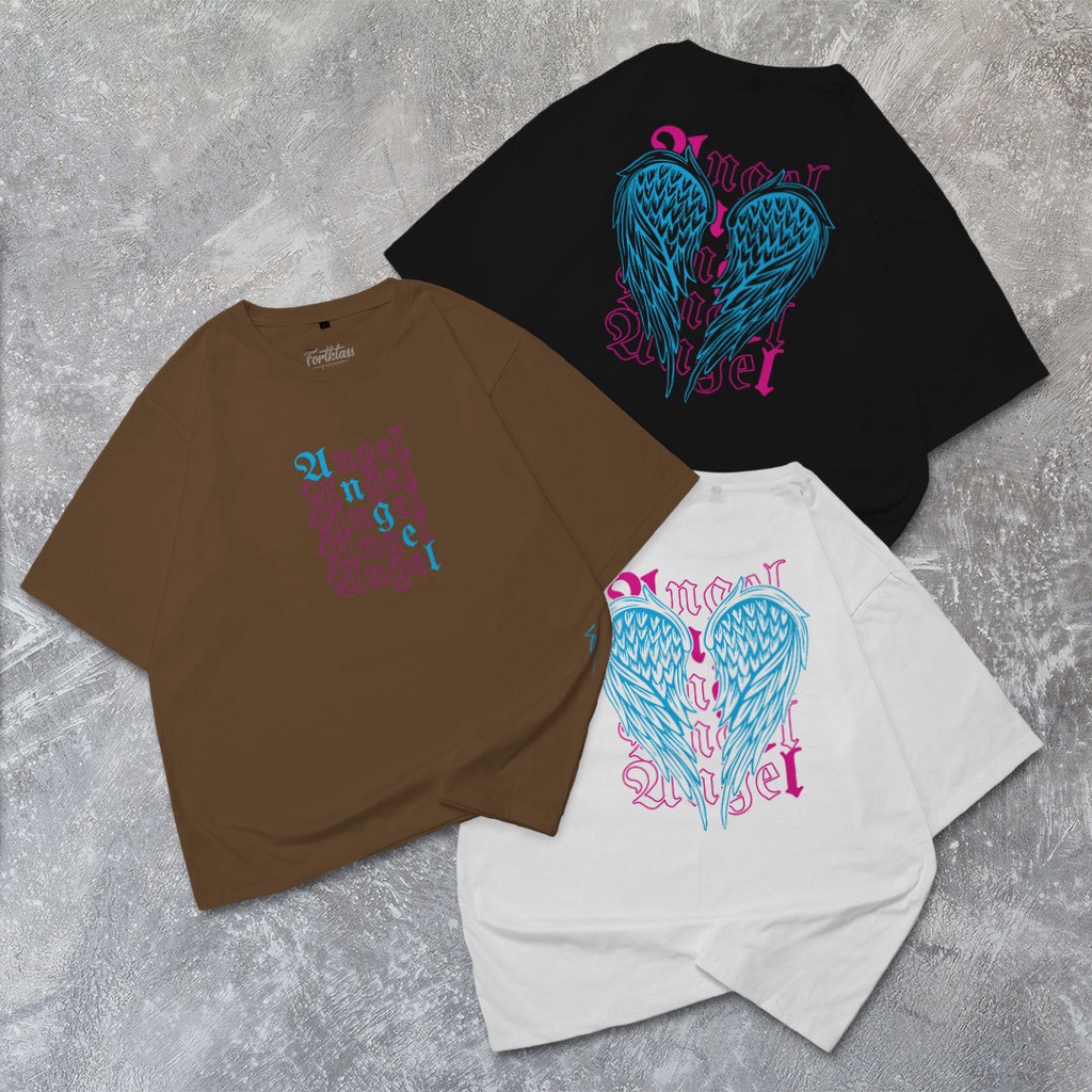 Fortglass LOVE WING Kaos Oversize T-Shirt Cowok Premium Kaos Oversize Pria Lengan Pendek