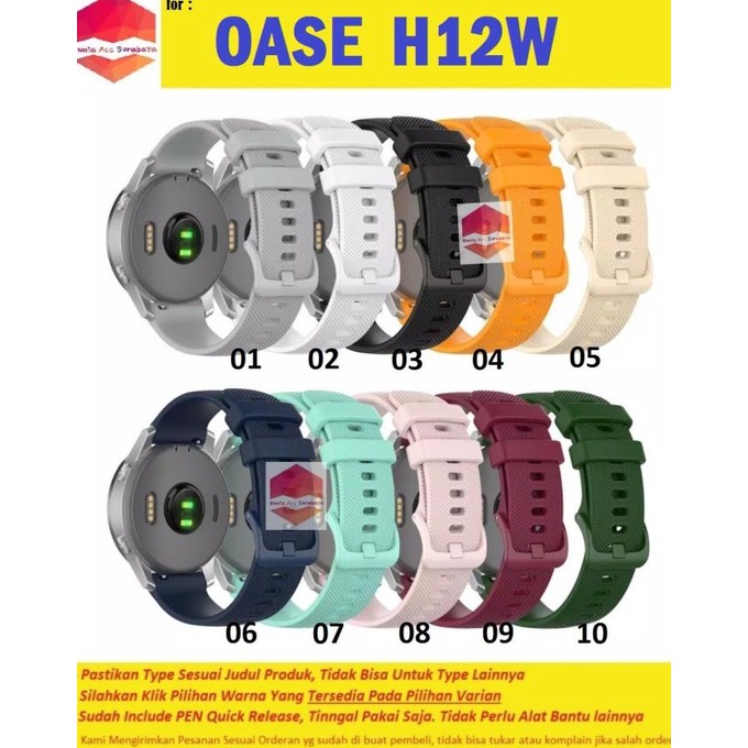 Tali Jam Tangan Strap Rubber Oase H12W Silikon Karet Lentur