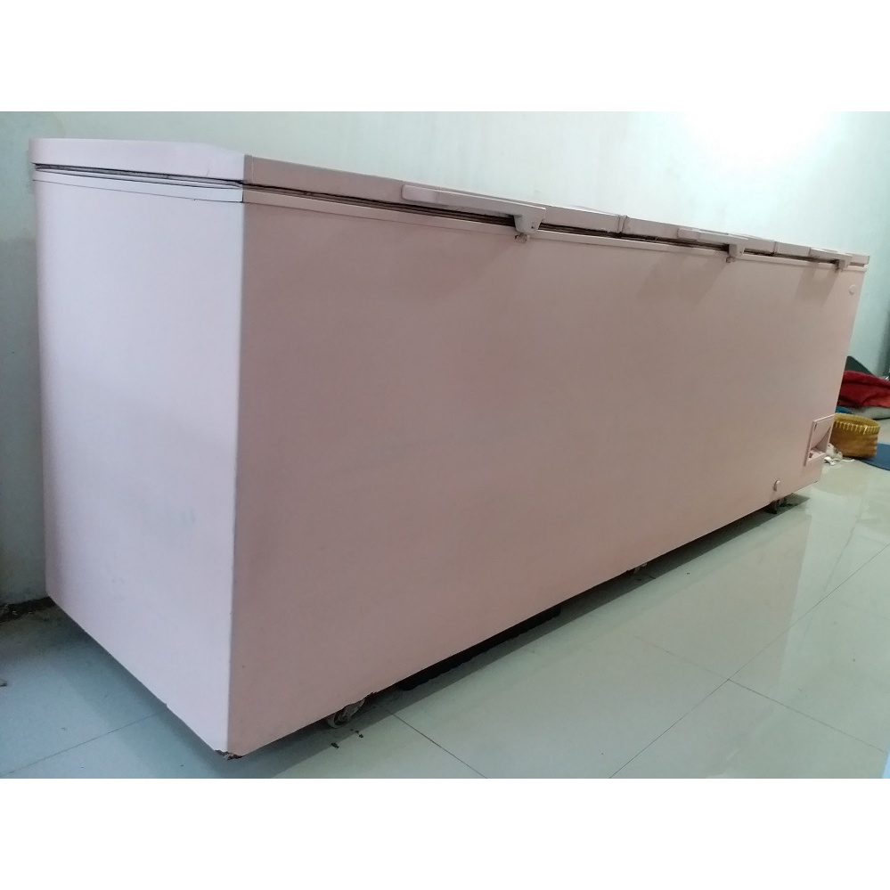Freezer Bekas Merk SANSIO SAN-818F 3 Pintu Pink Normal Siap Pakai Murah Meriah BU