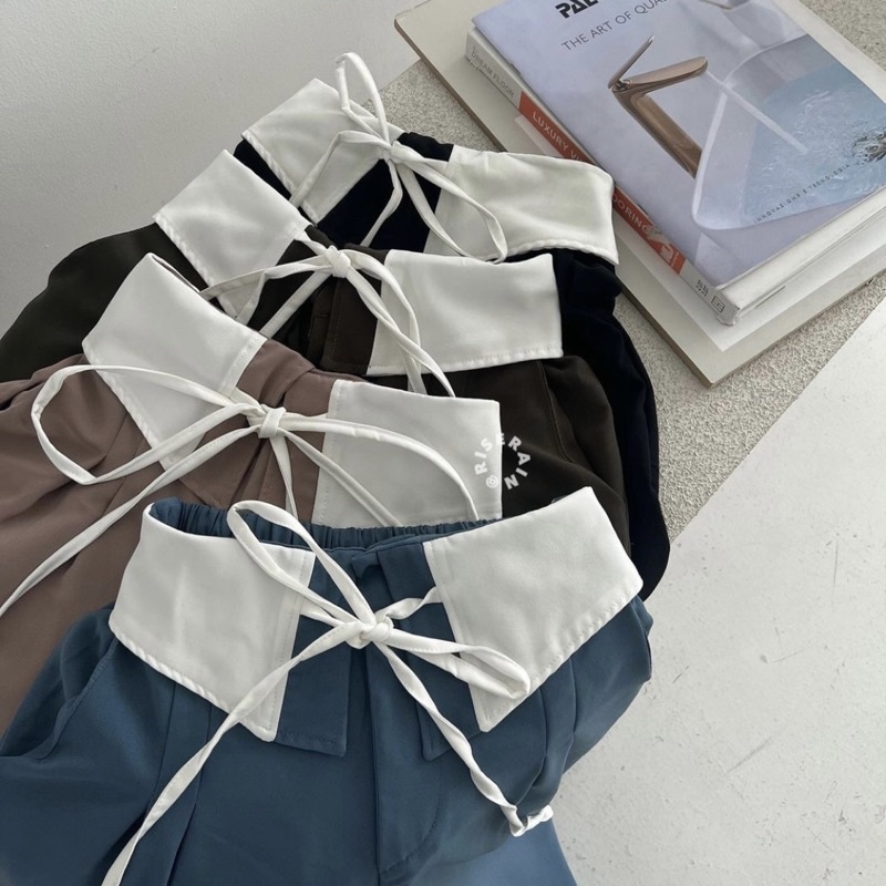 Jennie pants - celana collar pita highwaist trendy jennie blackpink viral trouser casual korean