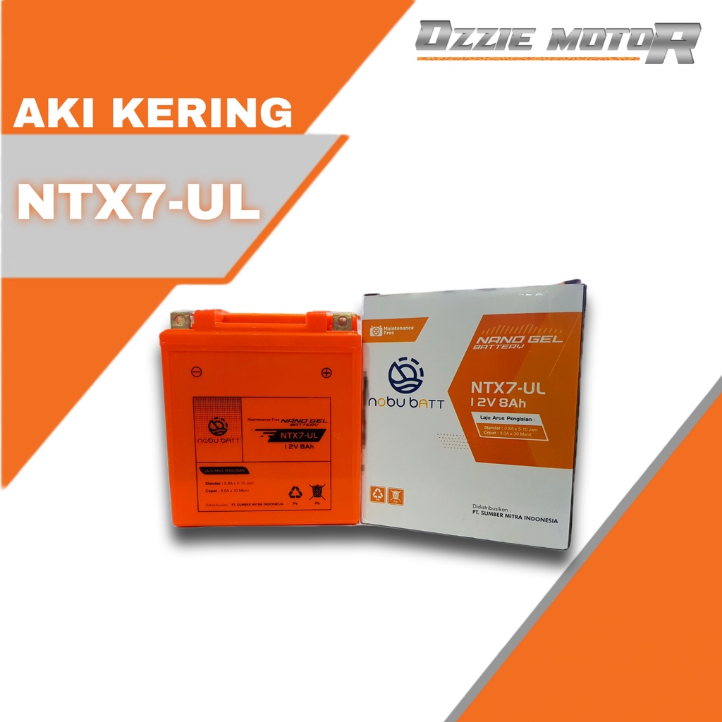 ACCU AKI BATTERY KERING NOBU MAXSHIELD MOTOR NTZ5S NTZ6 NTX7-UL