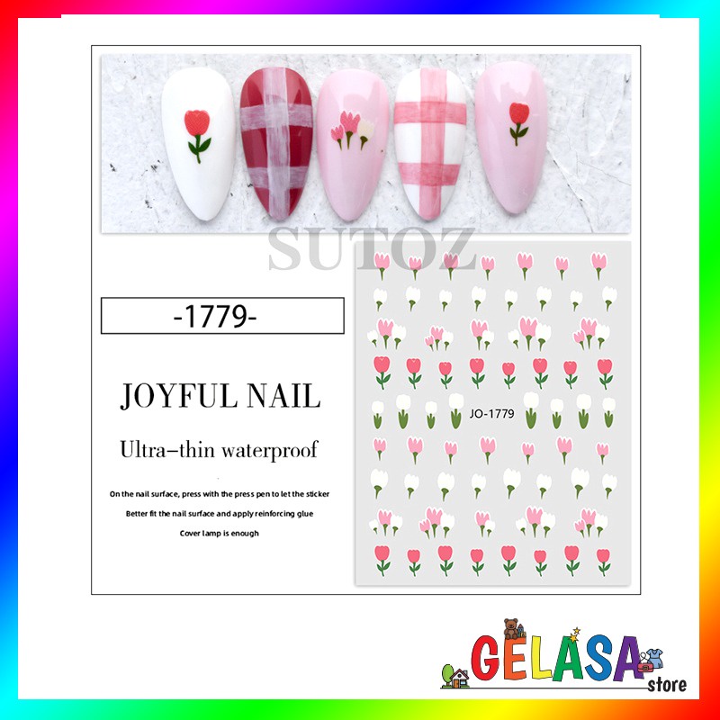 GELASA Stiker Kuku Nail Art Sticker Joyful Nail Series