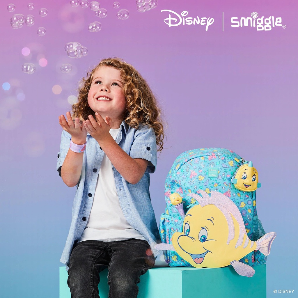 Smiggle Disney Flounder Hoodie Backpack