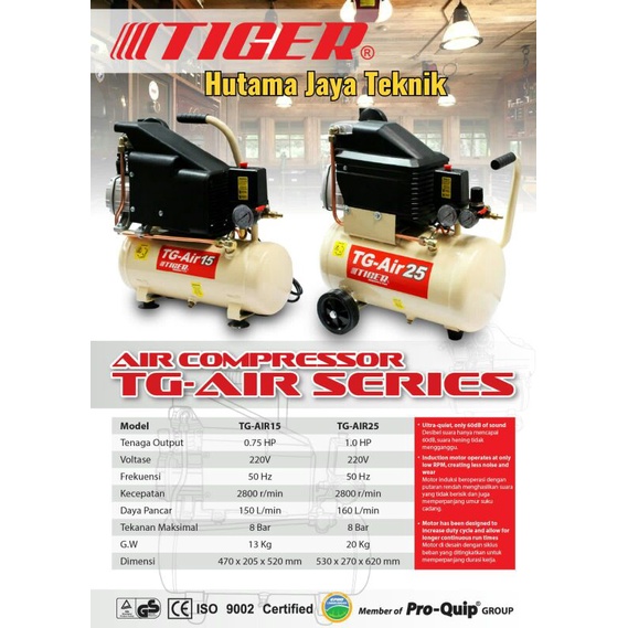 Kompresor Angin Listrik 1 HP Tiger  TG-AIR25