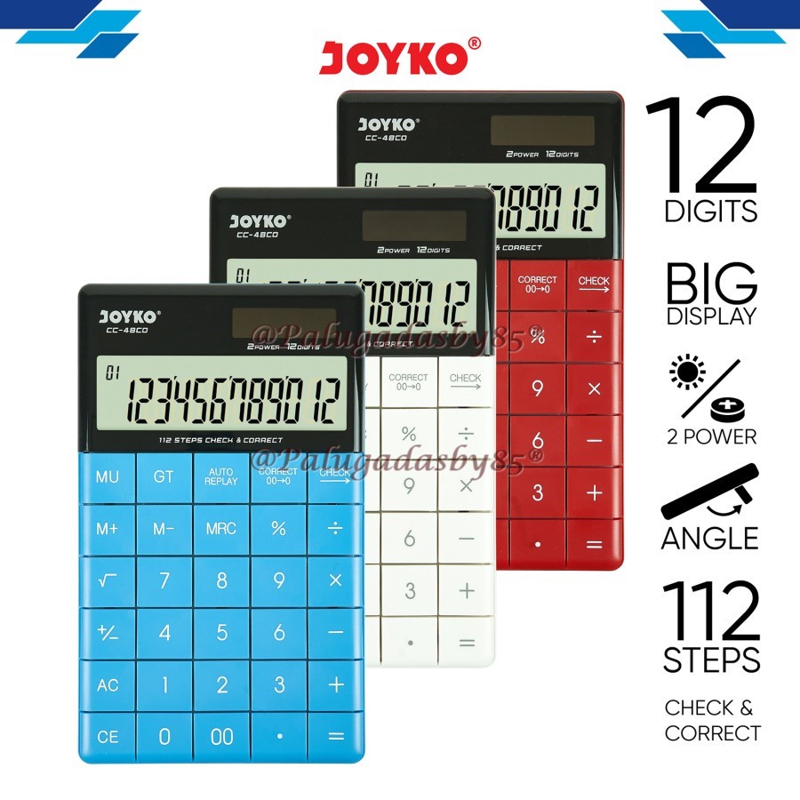 

(1 Biji) GROSIR Kalkulator Joyko CC-48CO 12 Digits Check Correct / Calculator Joyko CC-48CO CC-48 CO