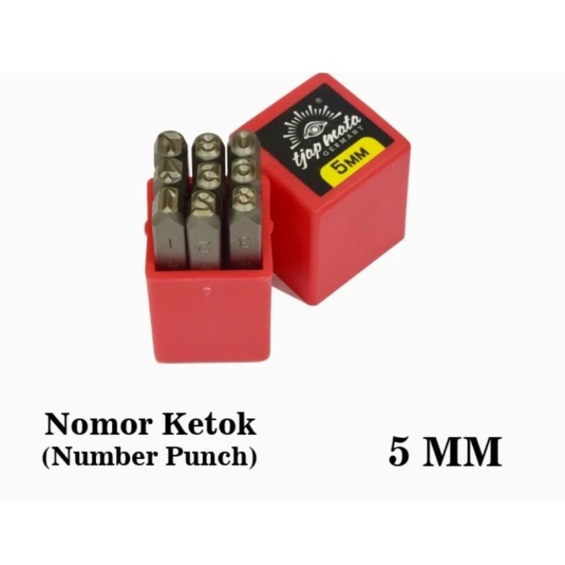 angka ketok 5 mm TJAP MATA / number punch ketok angka