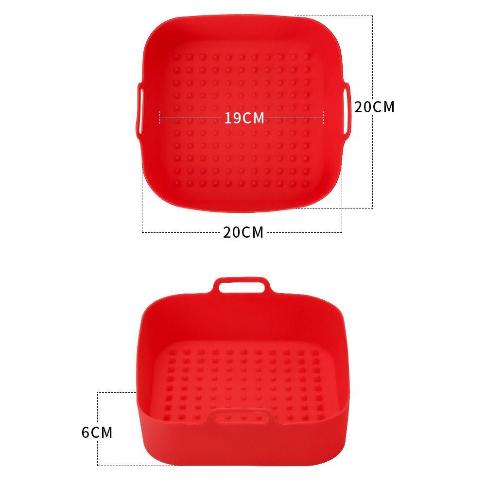 Solighter Square Silicone Pot Microwavable BBQ Tools Memasak Reusable Pengganti Liners AirFryer Aksesoris Baking Basket