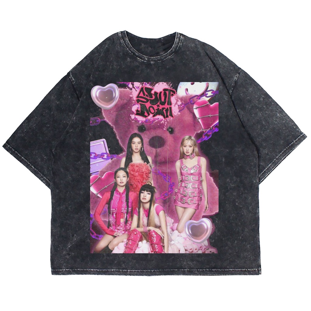 Patternmerch "blackpink shut down" Oversize T-shirt | washed tee | kaos vintage