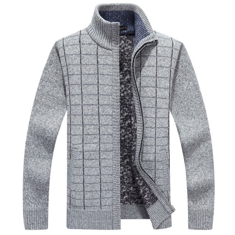 Hangat Sweater Pria Menebal Bulu Berlapis Sweater  Pria Sweater Cargan