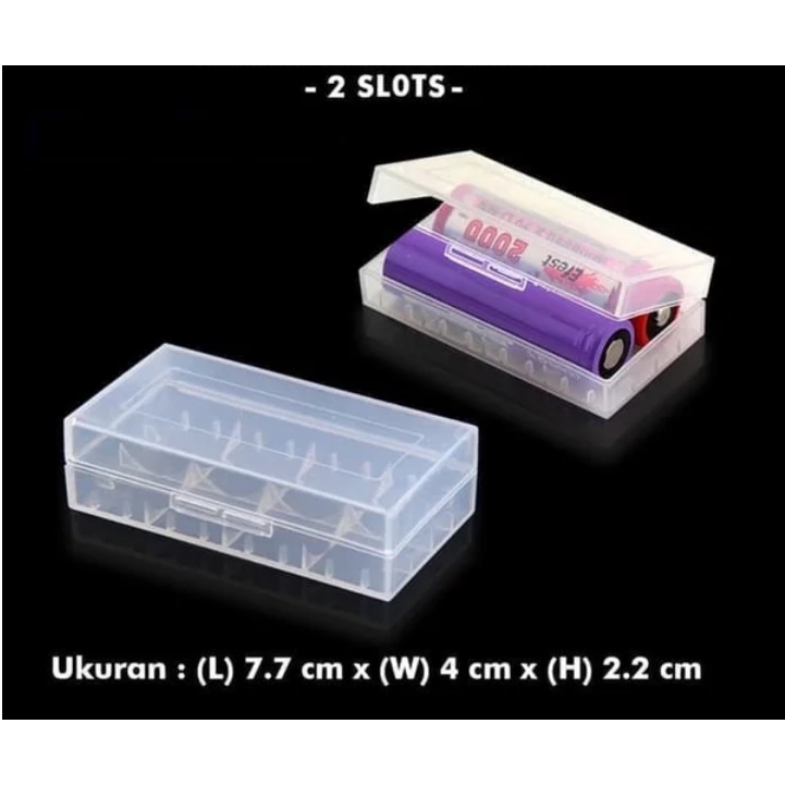 Kotak Simpan holder Tempat Baterai Battery Batre Box Case Storage 18650 16340 CR123A 2 Slot 4 Slot Transparan