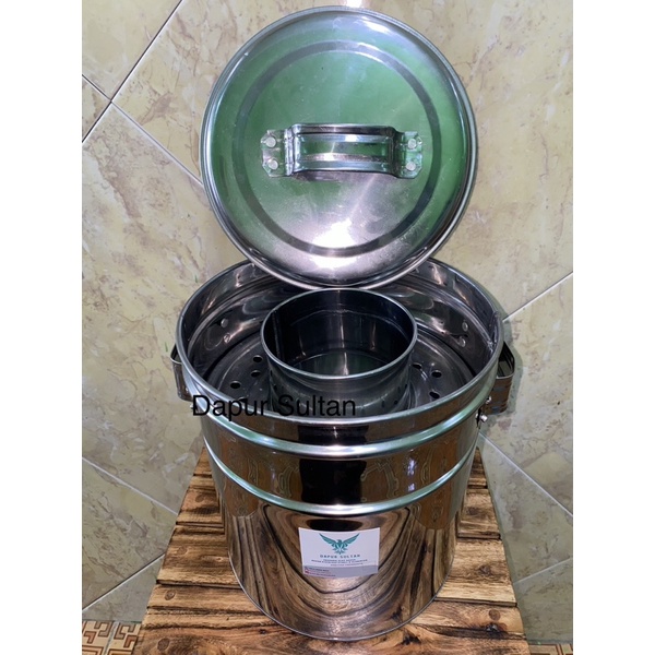 Dandang Bakso Ukuran 22 Asli Tinggi Stainless Capit Centong Stainless Dandang bakso sepaket Dandang 