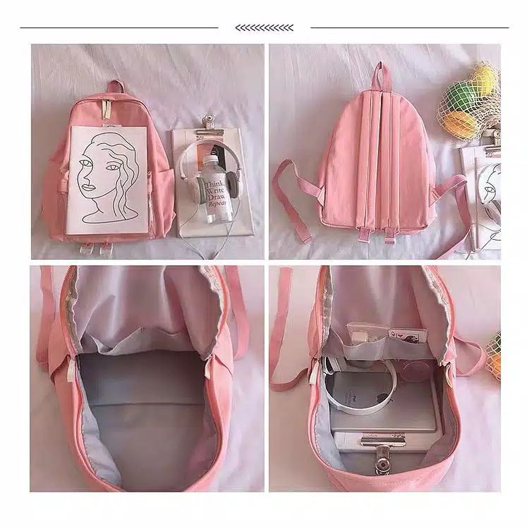 Taerlaris Tas Ransel Sekolah Wanita Tas Backpack Mika Korea / Tas Ransel Hiya