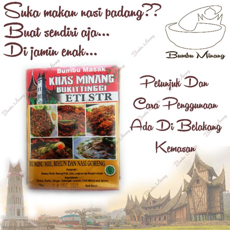 

bumbu minang mie goreng / nasi goreng Eti STR khas Sumatra barat sumbar Bukittinggi