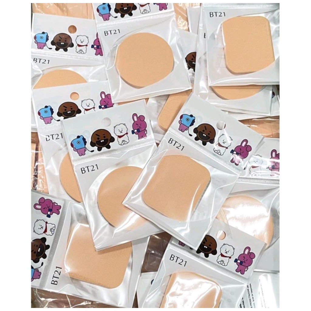 Spons Bedak Bulat - Sponge Puff Make Up Foundation - Spons Makeup Kotak