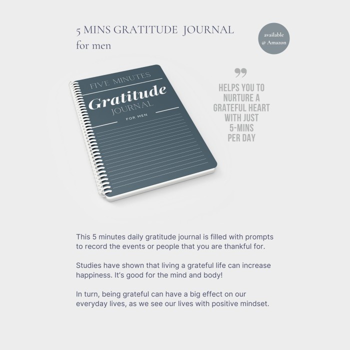 

5 Mins Gratitude Journal For Men