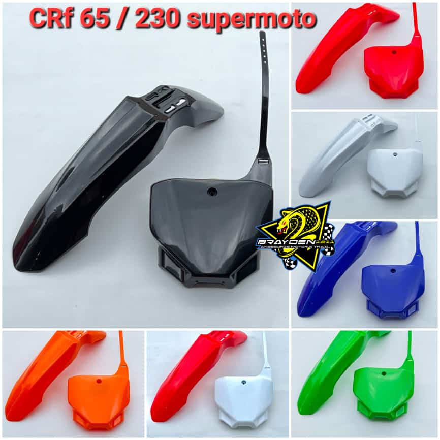 Papan nomor dan spakbor crf 230 srx / spakbor depan supermoto crf