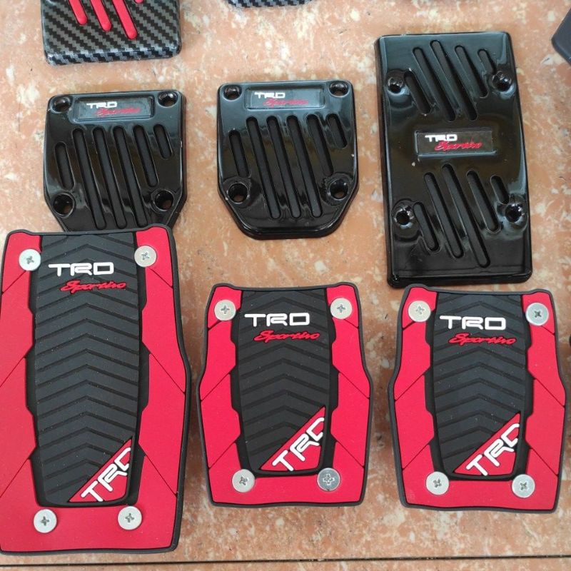 pedal pads injakan gas mobil Manual besi crome logo toyota trd &amp; honda mugen UNIVERSAL