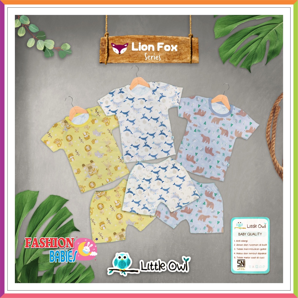 LITTLE OWL - BABY SET | SETELAN BAYI OBLONG PENDEK MIRIP VELVET ❤ Fashionbabies ❤