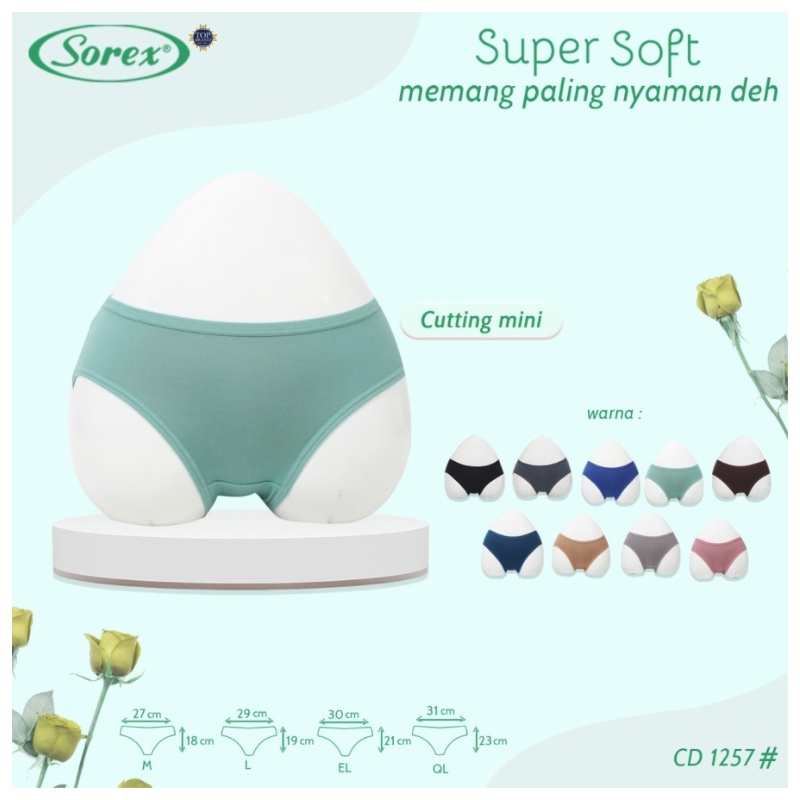 Sorex CD Basic Mini Wanita Super Soft CD 1257 Celana Dalam Wanita Polos Cutting Mini CD Wanita