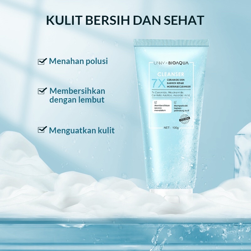 [BISA COD] BIOAQUA 7X Ceramide Skin Barrier Repair Moisturize Cleanser - Sabun Cuci Muka Bioaqua - Sabun Bioaqua - Cleanser Bioaqua