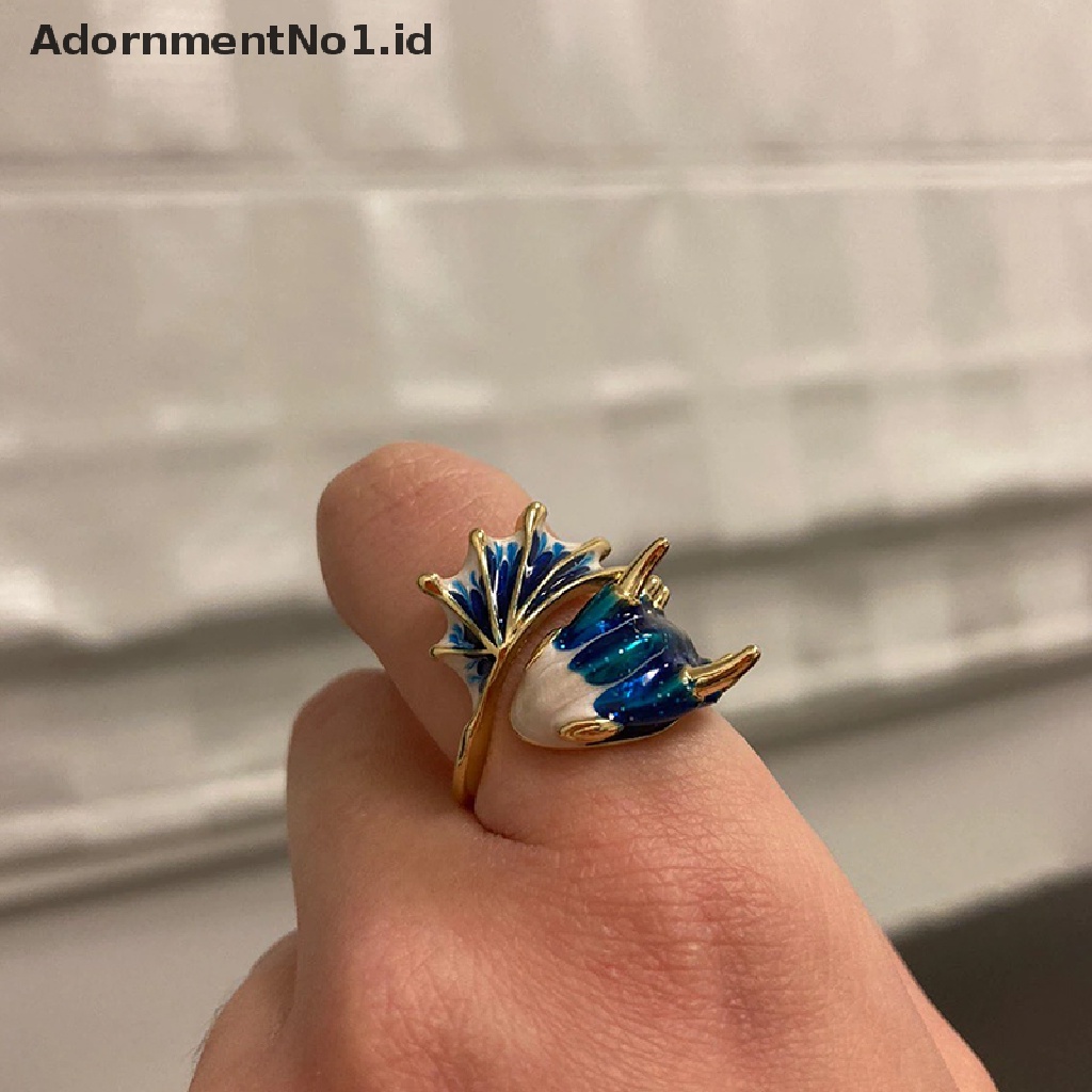 [AdornmentNo1] Langit Berbintang Cincin Pembukaan Naga Biru Kecil Pengerjaan Unik Pesona Perhiasan [ID]