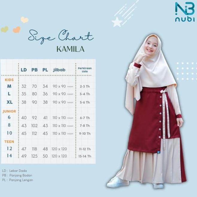 SPESIAL GAMIS KAMILA NUBI BAJU MUSLIM ANAK PEREMPUAN REMAJA ORI R64564TG