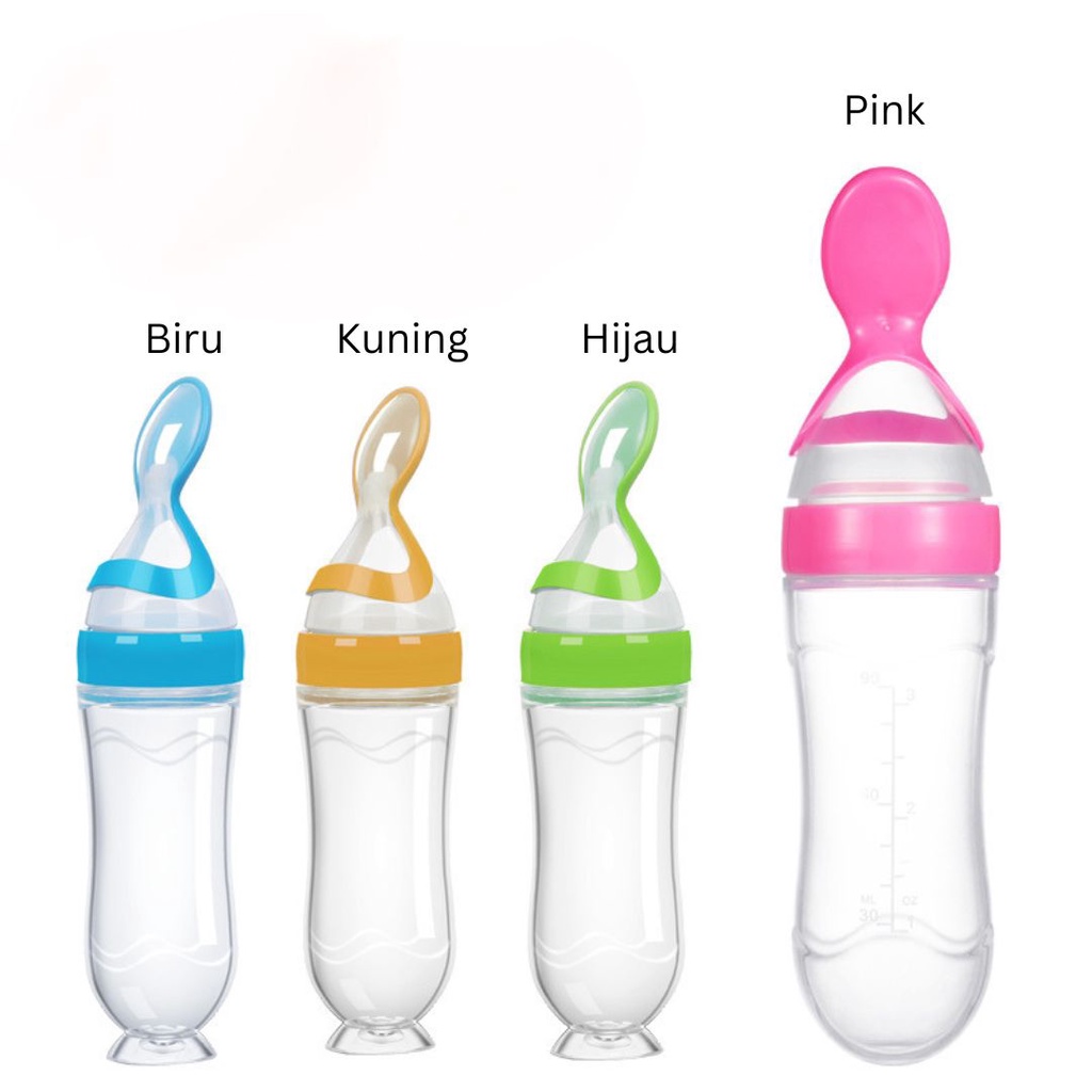 BELLASHOPJKT / BOTOL DOT SILICONE / SENDOK MAKAN BAYI / BOTOL SENDOK BAYI