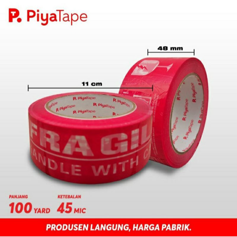 

PROMO MURAH PIYA Tape Lakban FRAGILE 45 mm x 100 yard Murah Berkualitas