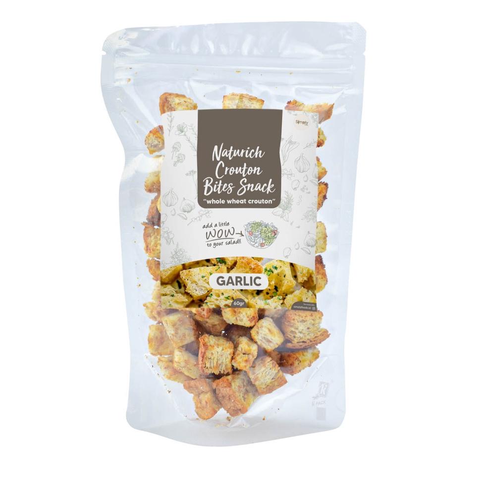 

Baru ¯ Simply Premium Crouton Bites Snack Garlic 60 Gr ✪