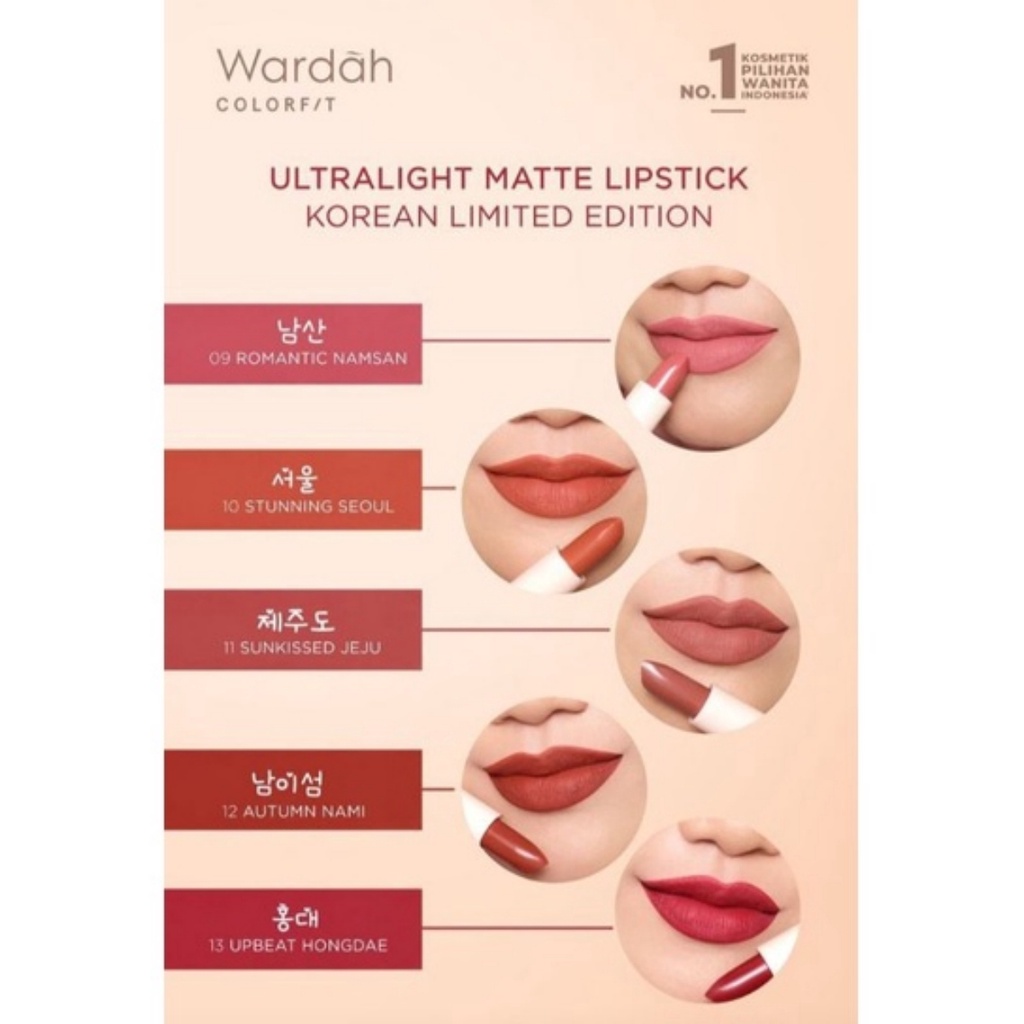 WARDAH Color F/T Ultralight Matte Lipstik 3.6g - Apple_Kosmetik