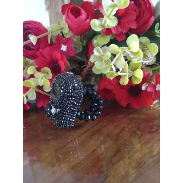 Tasbih digital Swarovski full hitam