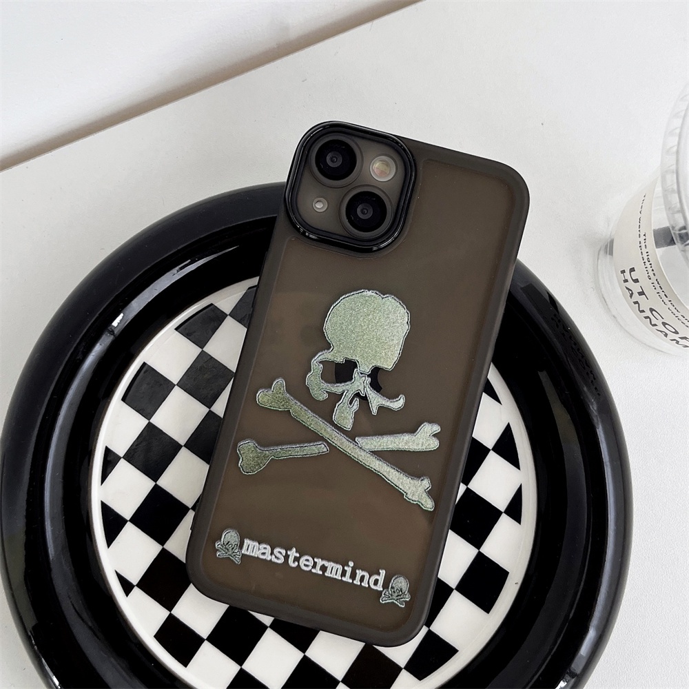 IPHONE  Punk Skull Dupin X Mewah Silikon Bening Case Bumper Untuk Iphone14 13 11 12 Pro Max Mini XR X XS Plus Plating Lembut Shockproof Cover