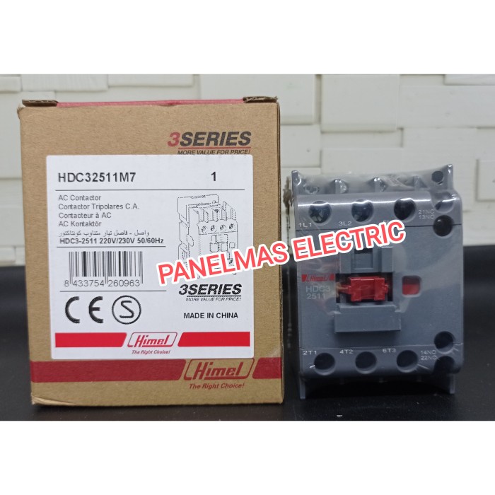 Kontaktor Magnetic Contactor Himel / HDC3-25 / 3P 11kW / 1NO 1NC
