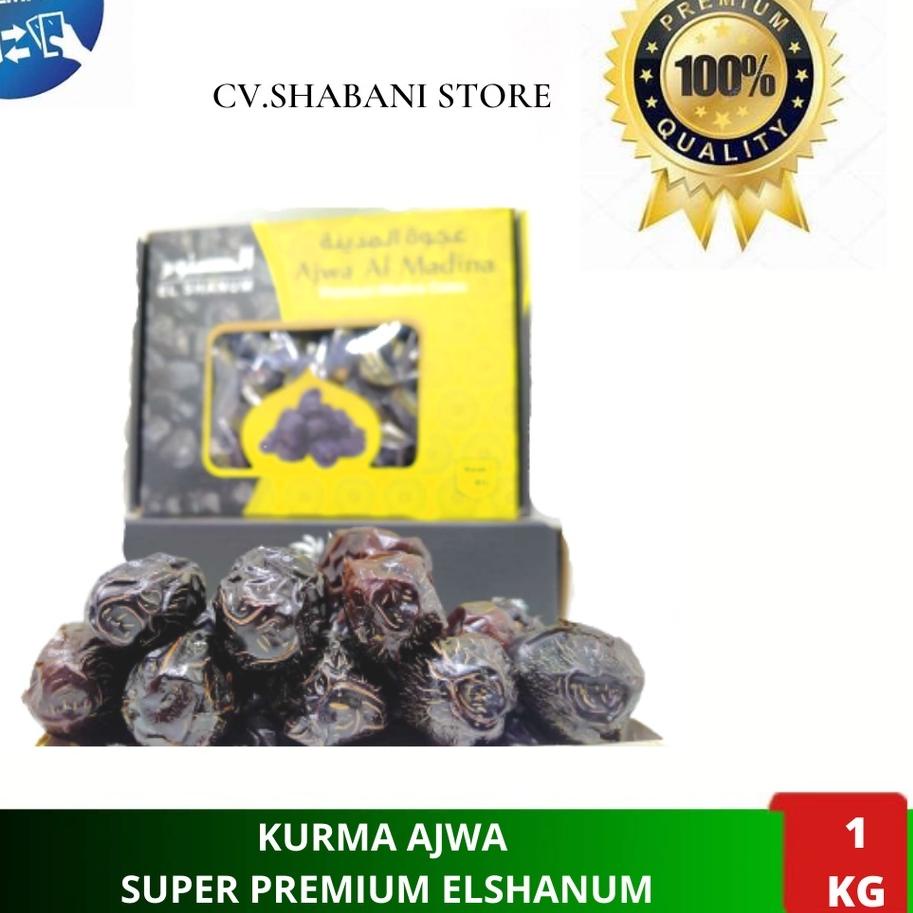 

PROMO[TD4]-[COD] Kurma Ajwa 1kg Premium Elshanum / Kurma Ajwa Premium Madina Dates / Kurma Nabi Asli Madina Madinah
