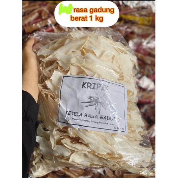 

krecek kripik ketela,rasa bawang gadung/1kg