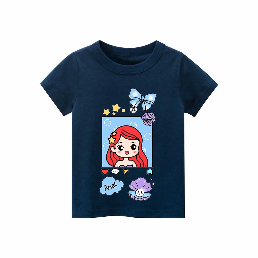 Kaos perempuan motif Mermaid | kaos combed 30s printing | Kaos Distro anak