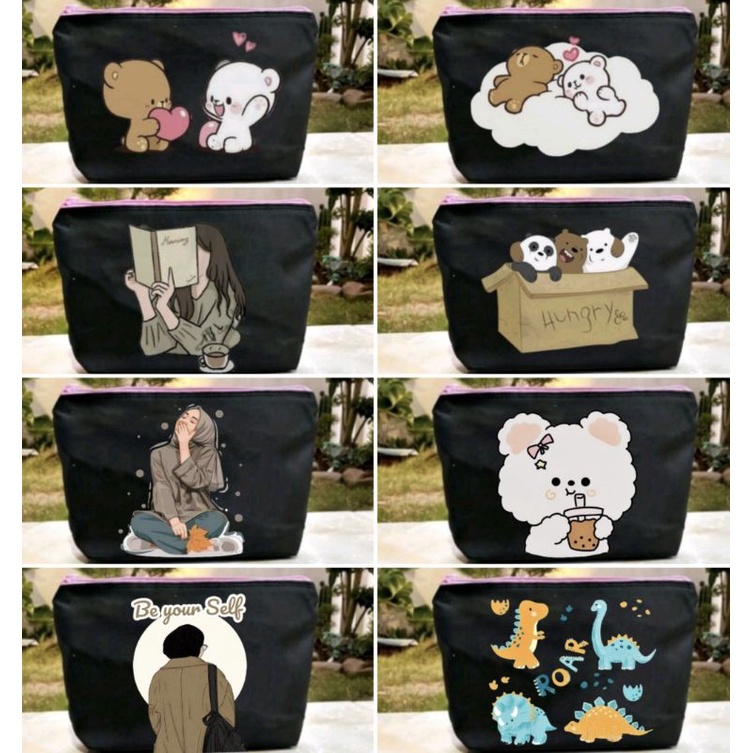 Pouch Beruang And Friends Tempat Kosmetik 23 x 17