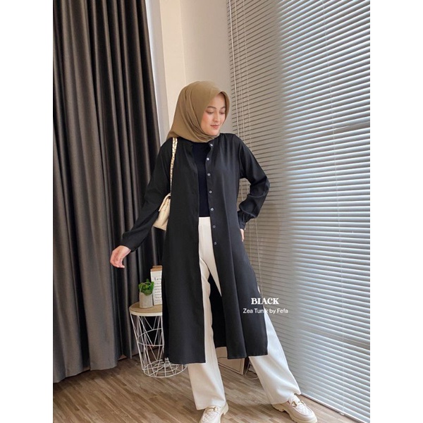 LONG TUNIK WANITA - ZEA TUNIK BAHAN SYAKILA PREMIUM