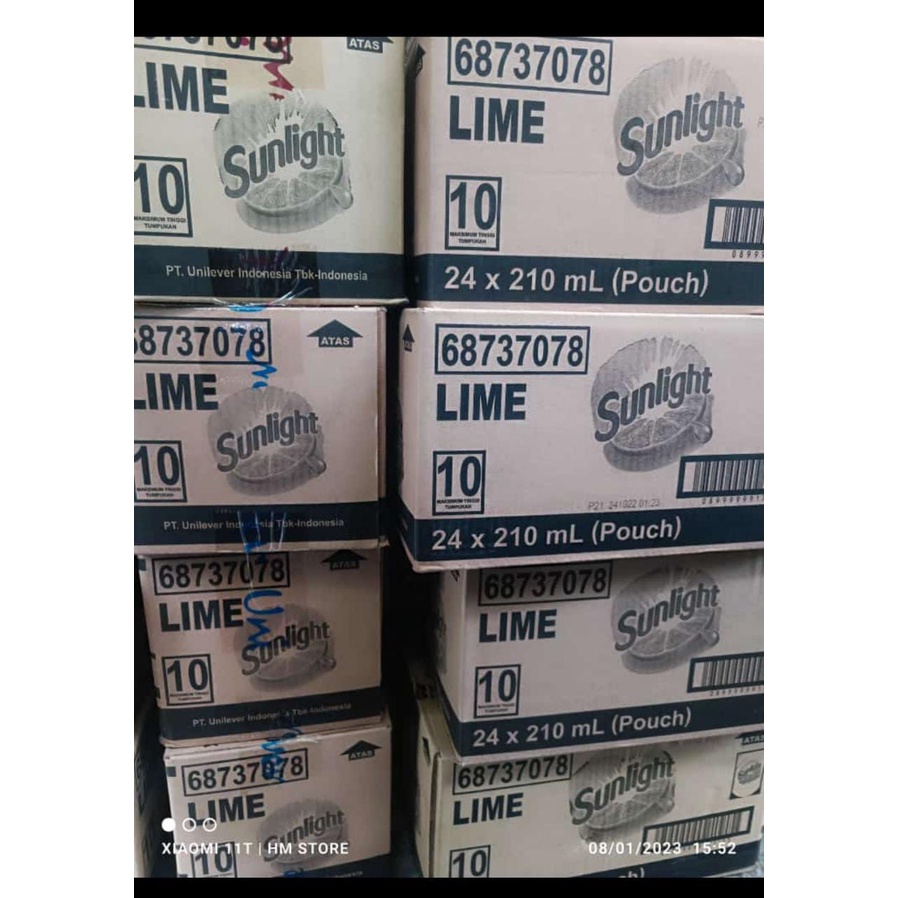 1 Karton/Dus Sunlight Sabun Cuci Piring Jeruk Nipis Refill 210 mL