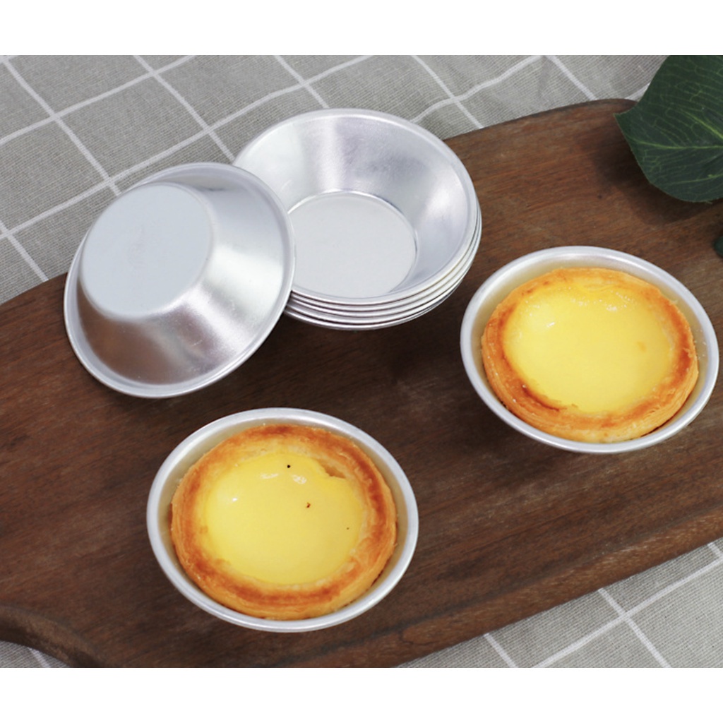 Cetakan Egg Tart Mini Pie Pai Loyang Aluminium Impor Tebal Anti Mleot Untuk Cake Bolu Spuit