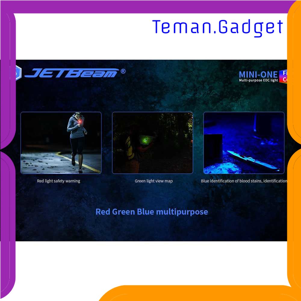 TG-SNT JETBeam Mini One Senter LED  XP-G3 500 Lumens with RGB + UV Light