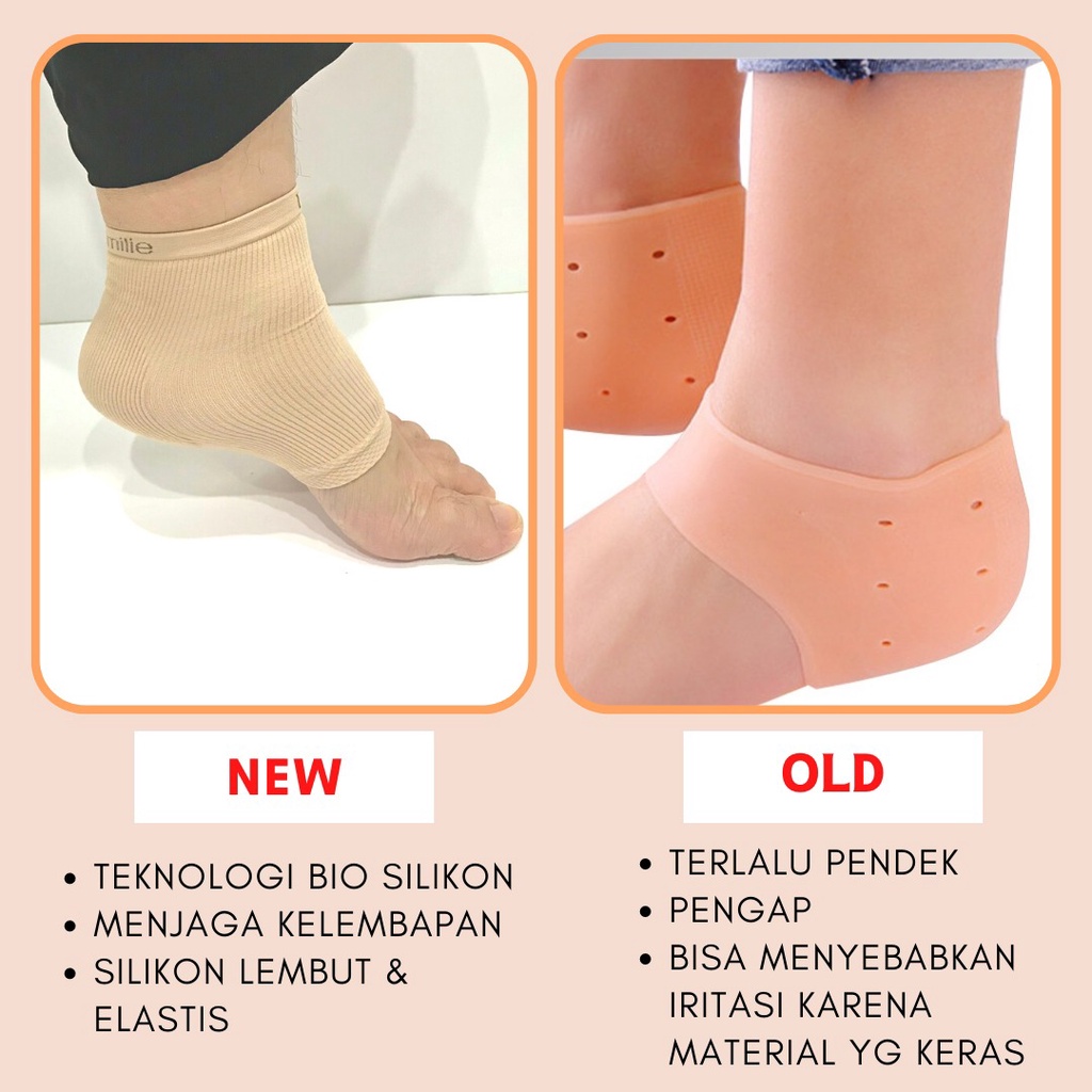 Germanium Ge Gel Socks Kaus Kaos Kaki Pelindung Tumit Bahan Gel Cegah Kulit Kaki Pecah, melembabkan kulit tumit mulus - BTG Heel Protector