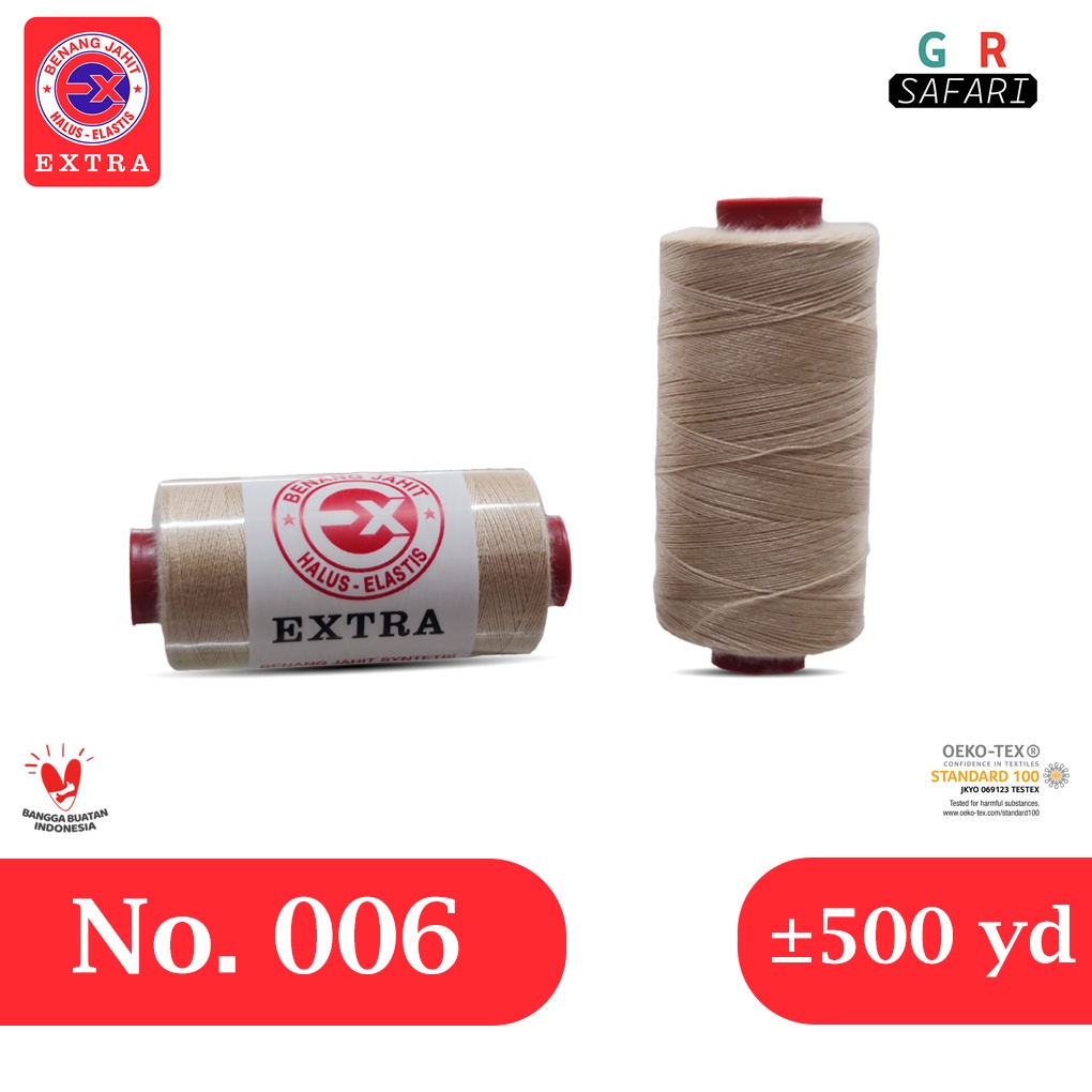 Benang Jahit Extra Warna Krem No. 006 - 500yard